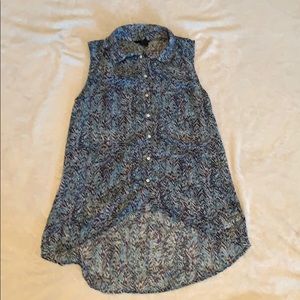 Sheer H&M high-low, button down shirt